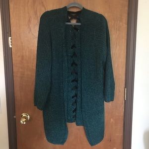 COPY - Torrid emerald green sweater w/black detai…